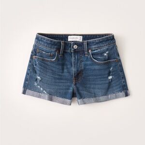 Abercrombie & Fitch | Mid-Rise Dark Stretch Shorts